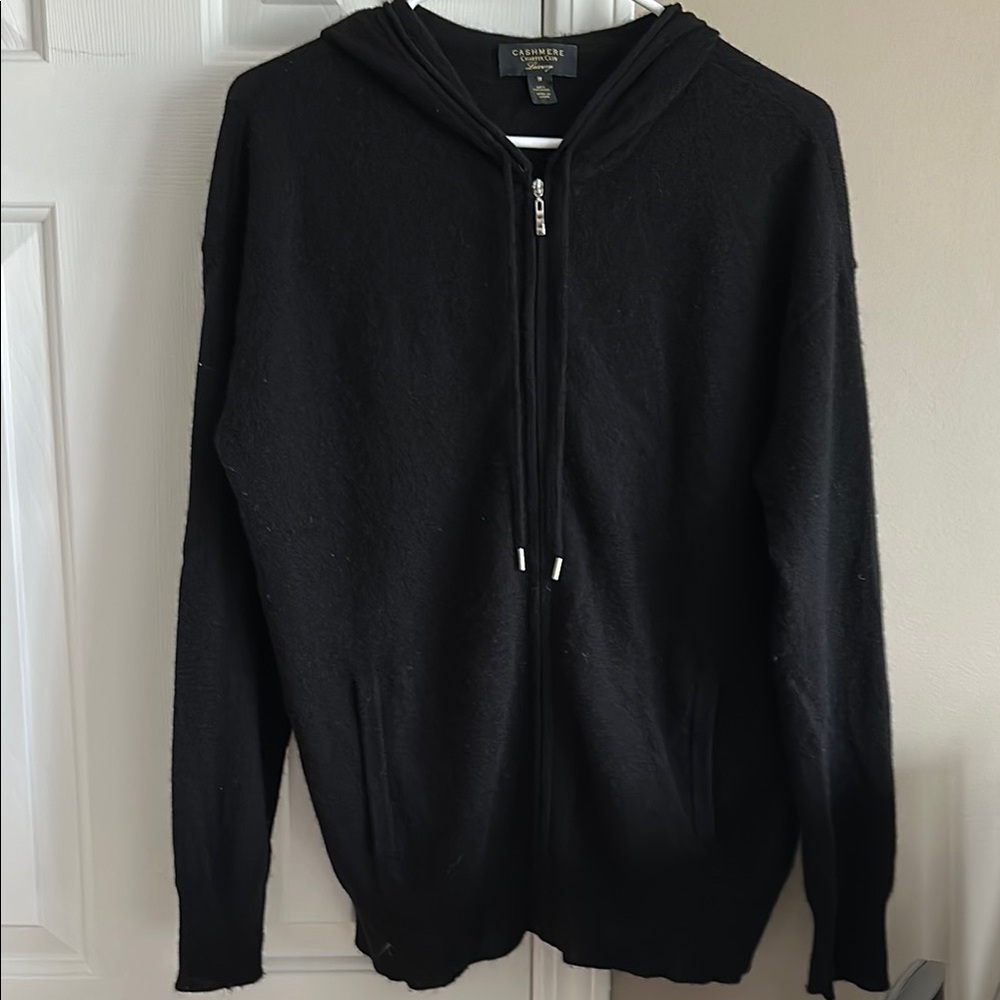 Black cashmere women’s zip up  Sweater by Charter Club